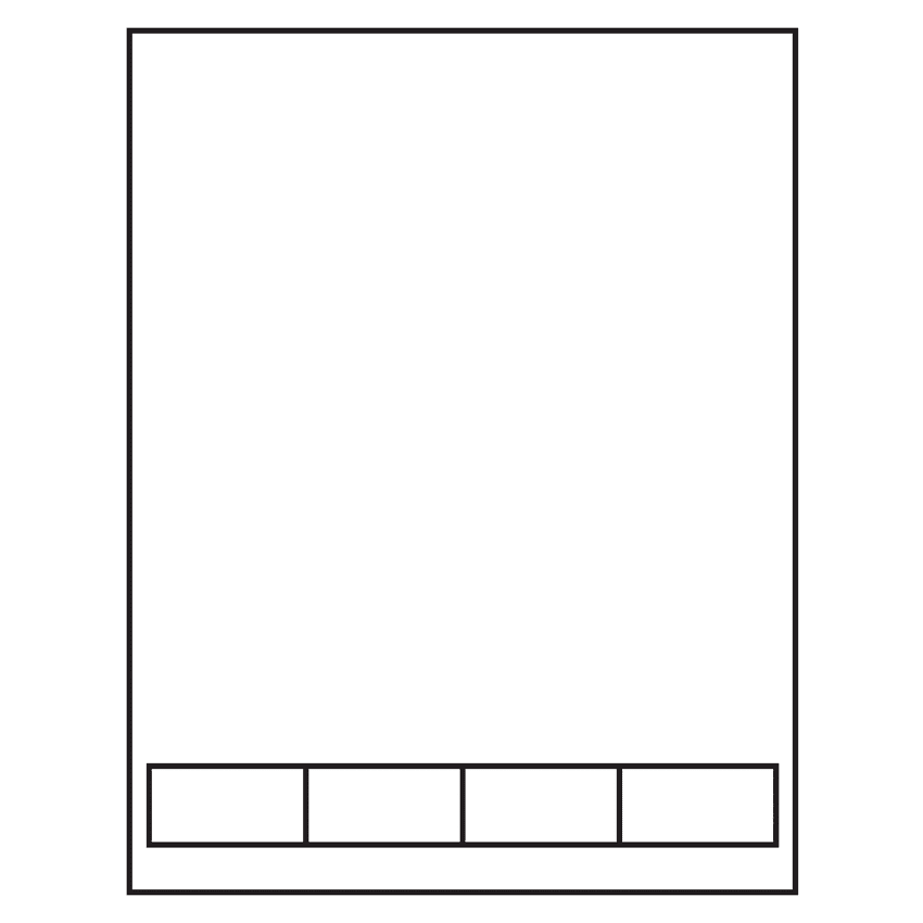 2" x 1" White Integrated Form Sheet Labels - 4 Labels Per Sheet