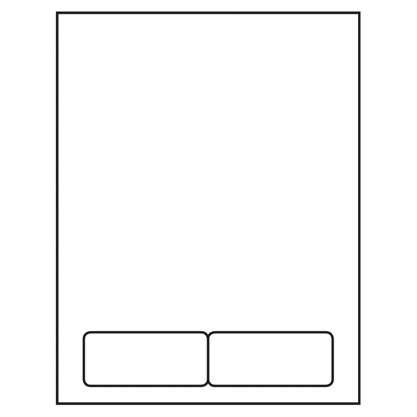 3.5" x 1.5" White Integrated Form Sheet Labels - 2 Labels Per Sheet