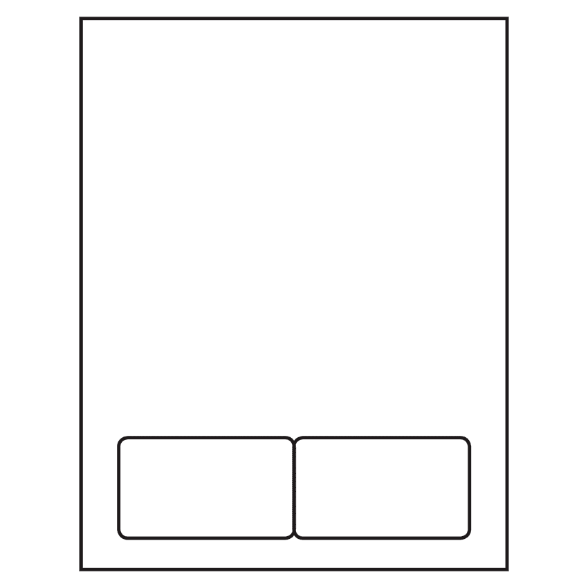 3.5" x 2" White Integrated Form Sheet Labels - 2 Labels Per Sheet