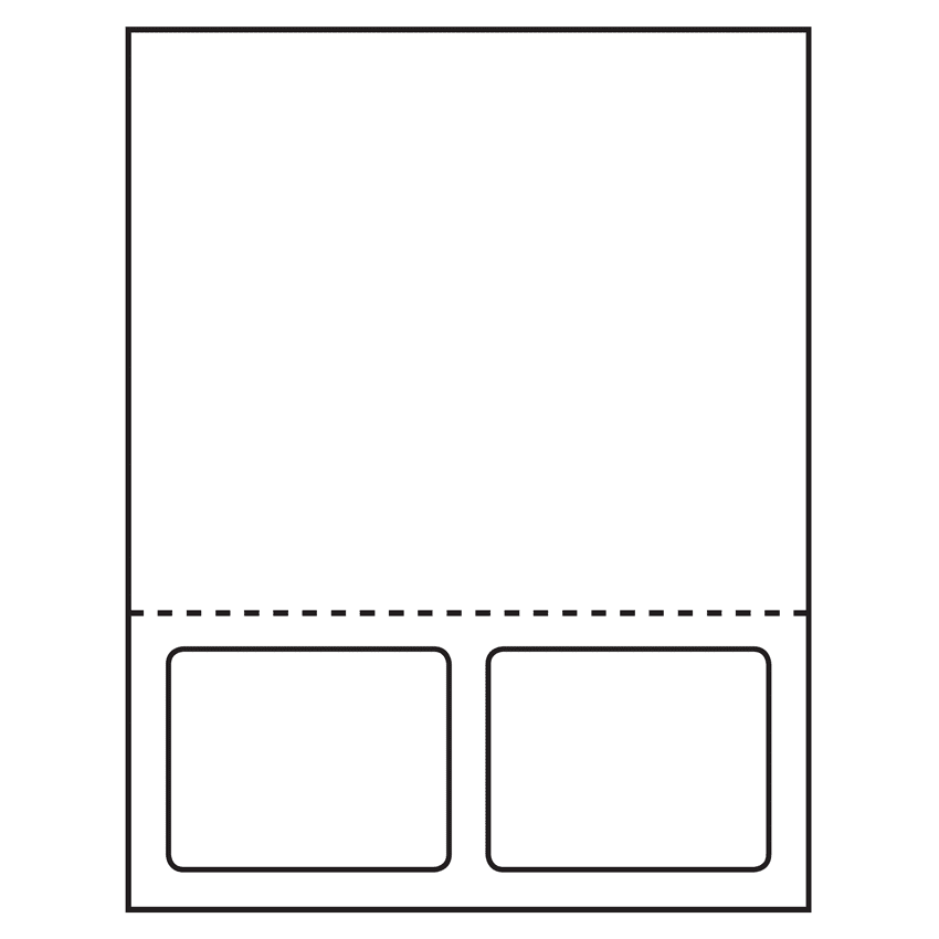 3.5" x 2.75" White Integrated Form Sheet Labels - 2 Labels Per Sheet