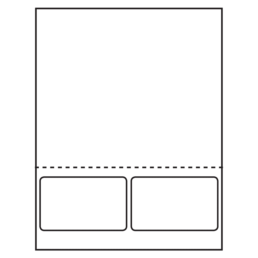 4" x 2.5" White Integrated Form Sheet Labels - 2 Labels Per Sheet