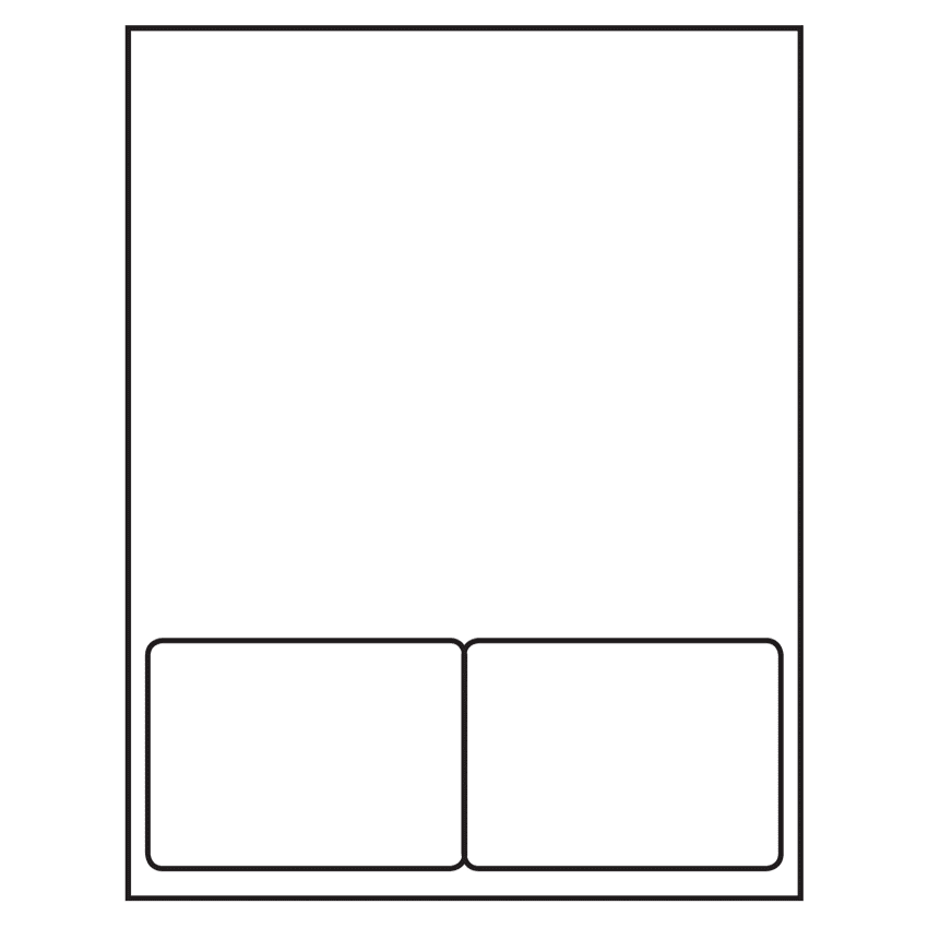 4" x 2.875" White Integrated Form Sheet Labels - 2 Labels Per Sheet