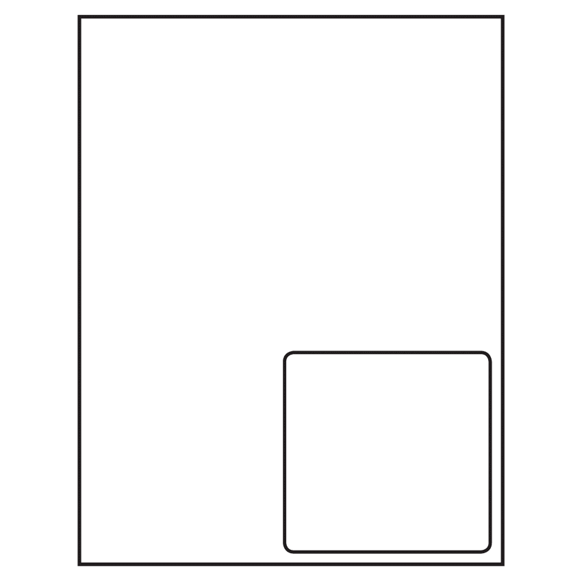 4.125" x 4" White Integrated Form Sheet Labels - 1 Label Per Sheet
