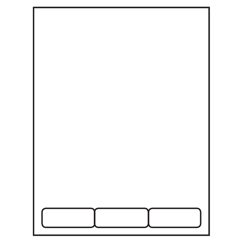 2.5625" x 1" White Integrated Form Sheet Labels - 3 Labels Per Sheet