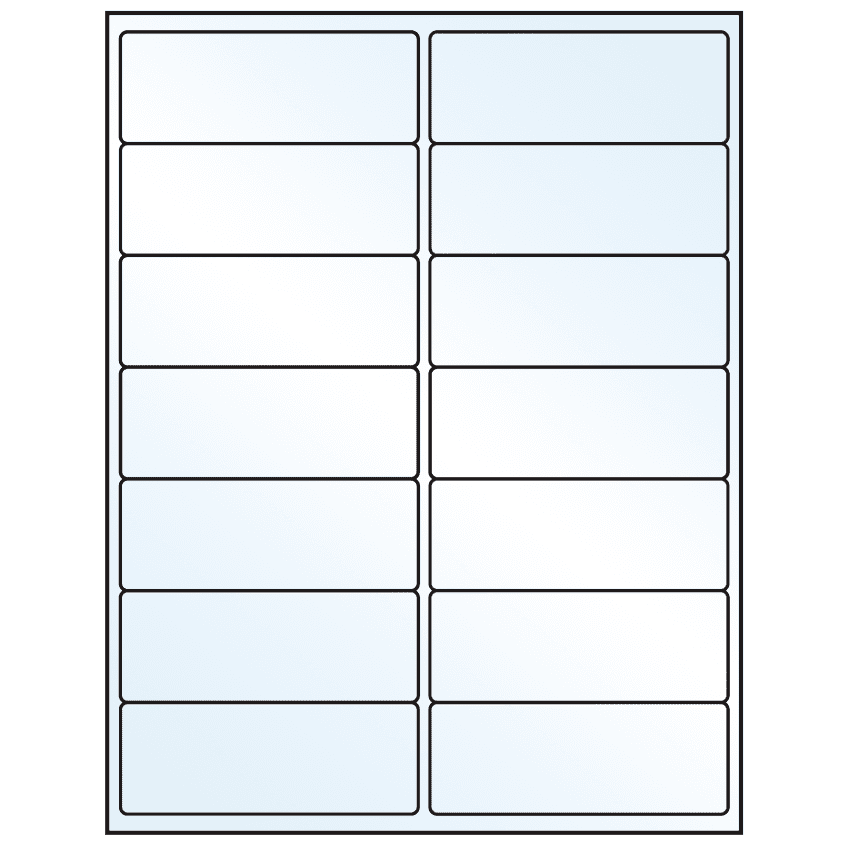 4" x 1.5" Crystal Clear Rectangular Sheet Labels