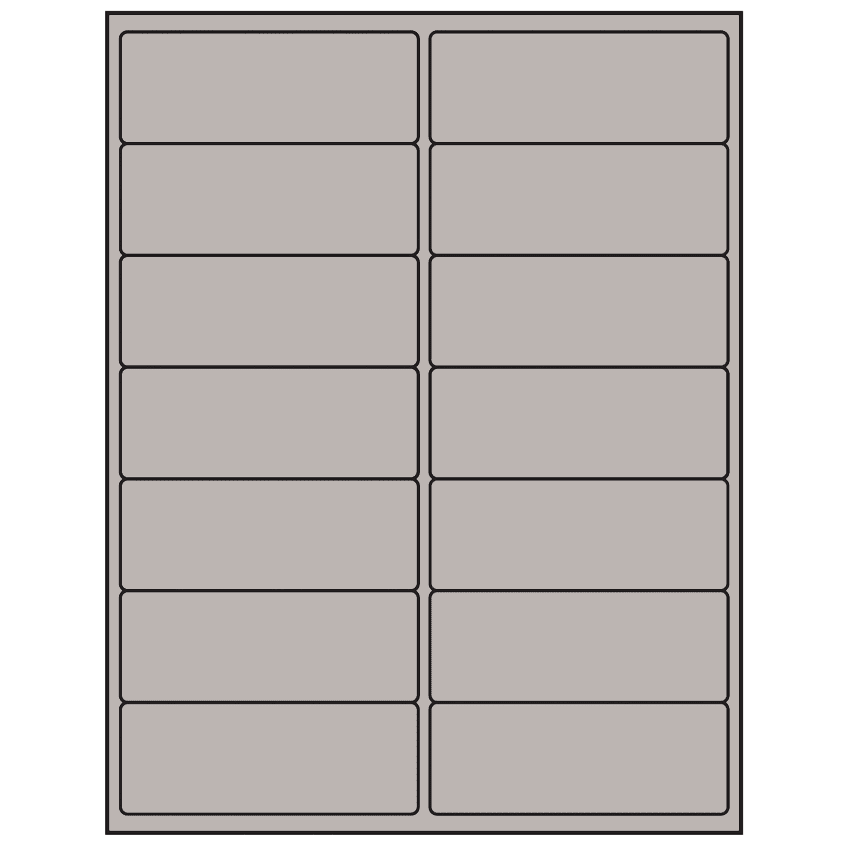 4" x 1.5" Gray Rectangular Sheet Labels