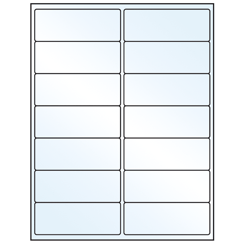 4" x 1.5" White Mid Gloss Rectangular Sheet Labels