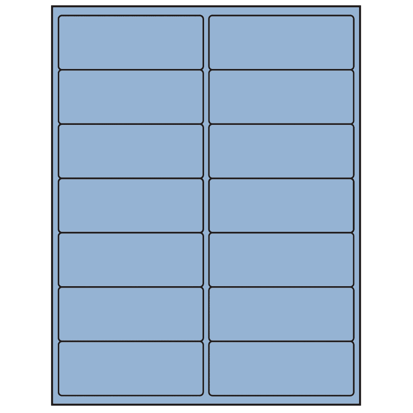 4" x 1.5" Pastel Blue Rectangular Sheet Labels