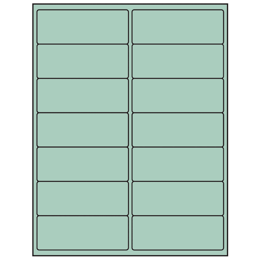 4" x 1.5" Pastel Green Rectangular Sheet Labels