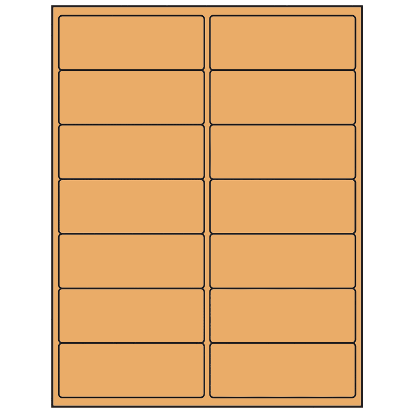 4" x 1.5" Pastel Orange Rectangular Sheet Labels