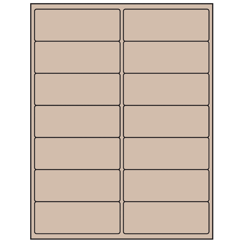 4" x 1.5" Pastel Tan Rectangular Sheet Labels