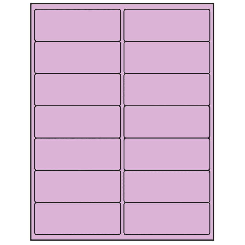 4" x 1.5" Pastel Purple Rectangular Sheet Labels