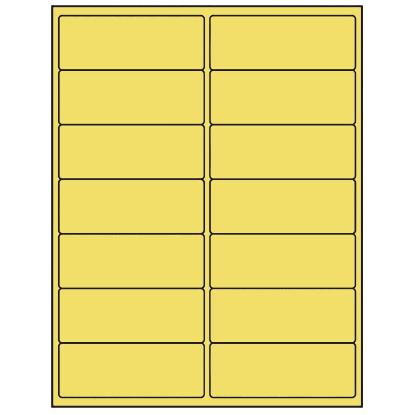 4" x 1.5" Pastel Yellow Rectangular Sheet Labels