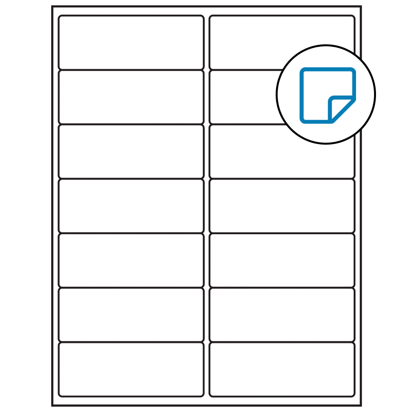 4" x 1.5" White Rectangular Sheet Labels - Removable Adhesive