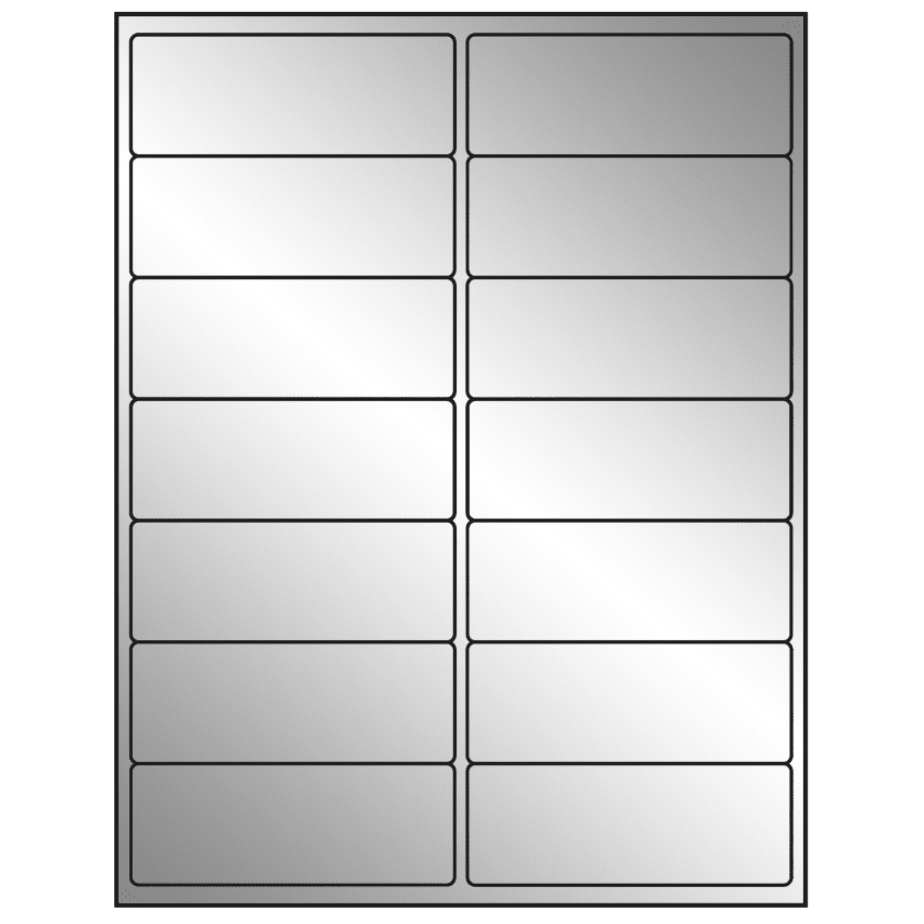 4" x 1.5" Silver Foil Rectangular Sheet Labels