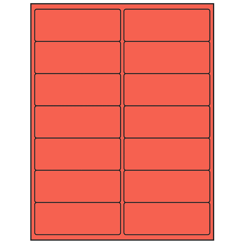 4" x 1.5" Red Rectangular Sheet Labels