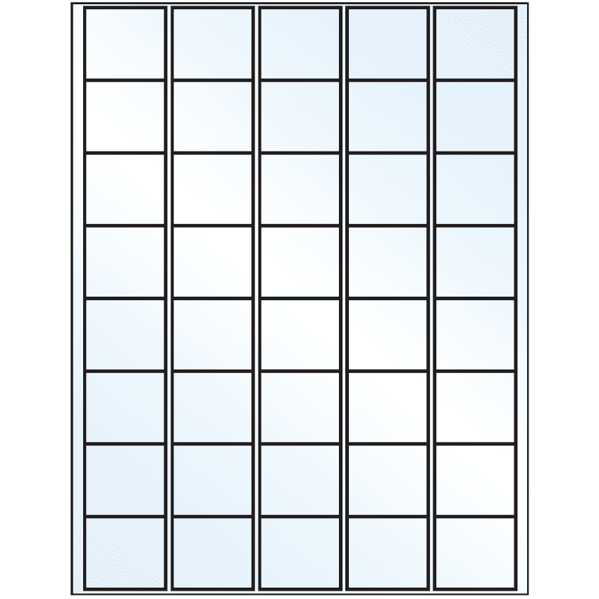 1.5" x 1.35" Crystal Clear Rectangular Sheet Labels