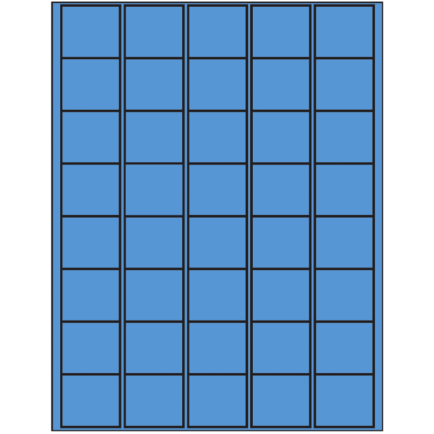 1.5" x 1.35" Fluorescent Blue Rectangular Sheet Labels