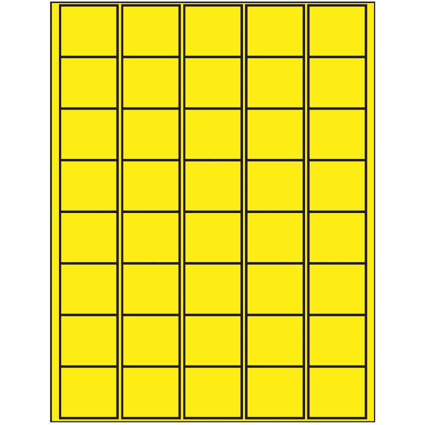 1.5" x 1.35" Fluorescent Yellow Rectangular Sheet Labels