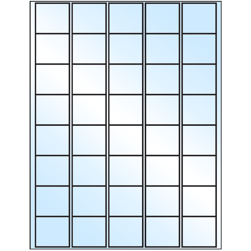1.5" x 1.35" White Premium High Gloss Rectangular Sheet Labels