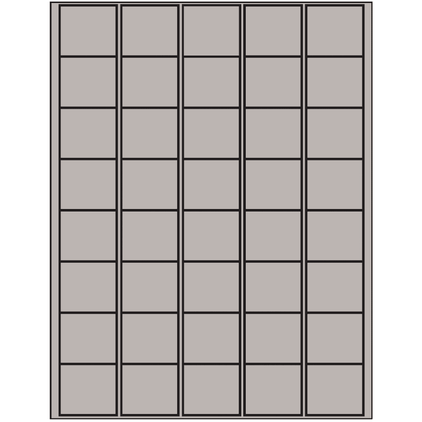 1.5" x 1.35" Gray Rectangular Sheet Labels