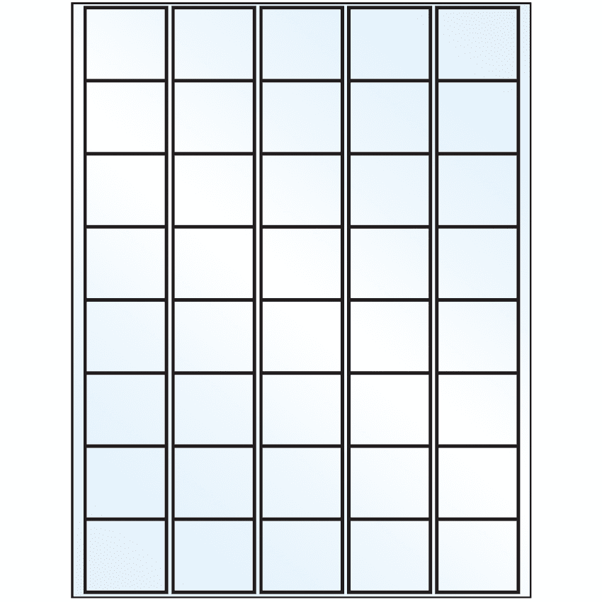 1.5" x 1.35" White Mid Gloss Rectangular Sheet Labels