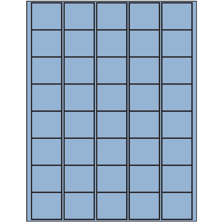 1.5" x 1.35" Pastel Blue Rectangular Sheet Labels