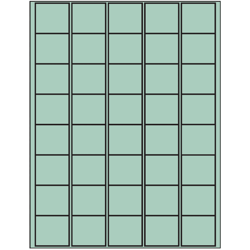 1.5" x 1.35" Pastel Green Rectangular Sheet Labels