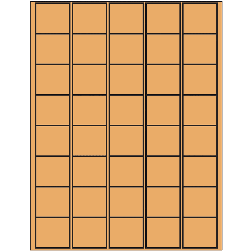 1.5" x 1.35" Pastel Orange Rectangular Sheet Labels