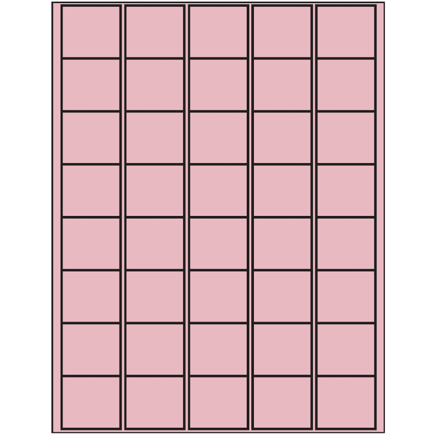 1.5" x 1.35" Pastel Pink Rectangular Sheet Labels