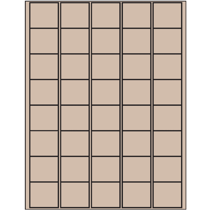 1.5" x 1.35" Pastel Tan Rectangular Sheet Labels