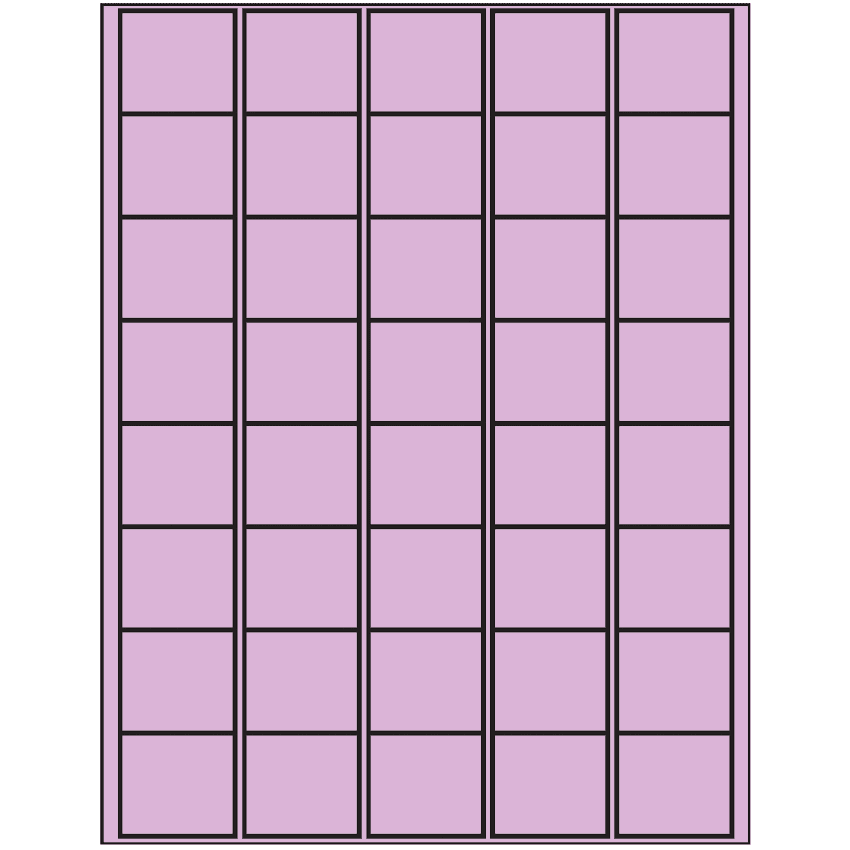 1.5" x 1.35" Pastel Purple Rectangular Sheet Labels