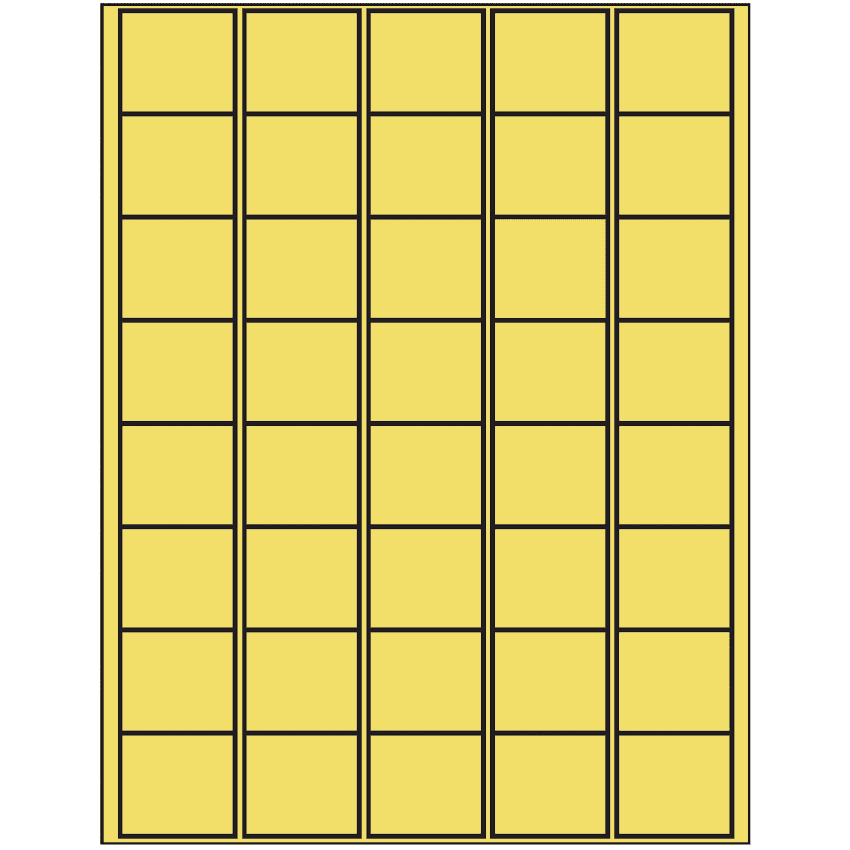 1.5" x 1.35" Pastel Yellow Rectangular Sheet Labels