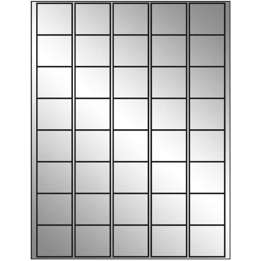 1.5" x 1.35" Silver Foil Rectangular Sheet Labels