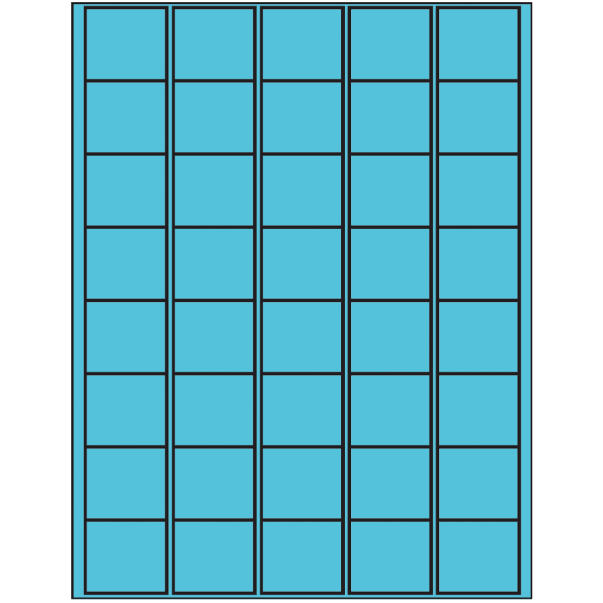 1.5" x 1.35" Turquoise Rectangular Sheet Labels