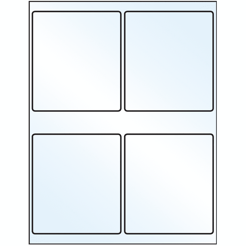 4" x 4.5" Crystal Clear Rectangular Sheet Labels