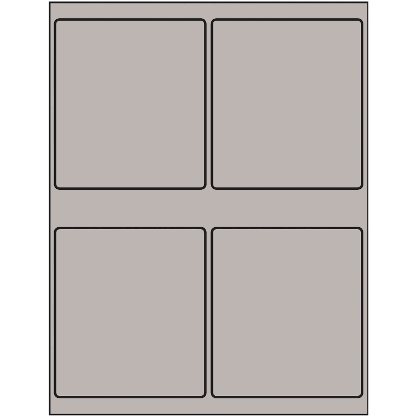 4" x 4.5" Gray Rectangular Sheet Labels