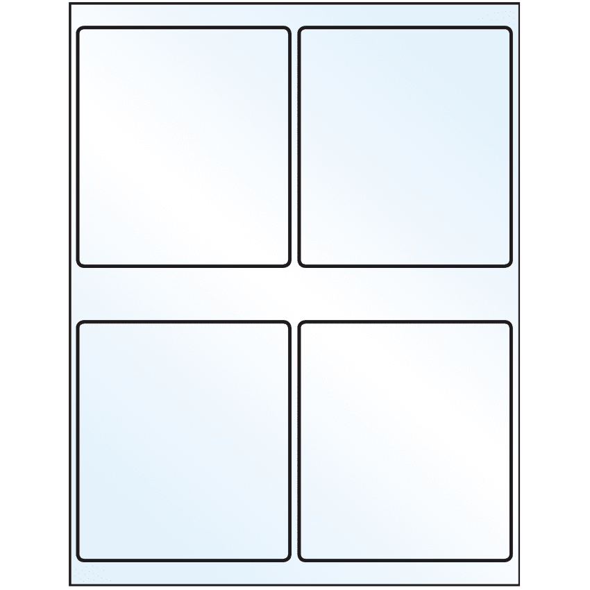 4" x 4.5" White Mid Gloss Rectangular Sheet Labels