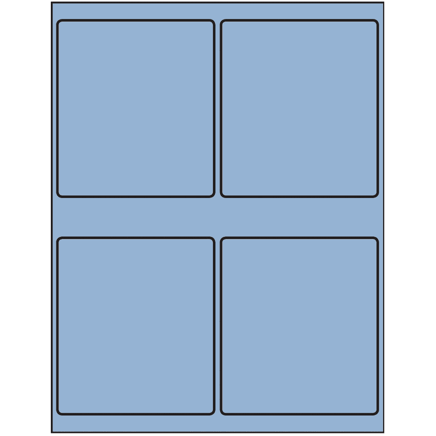 4" x 4.5" Pastel Blue Rectangular Sheet Labels