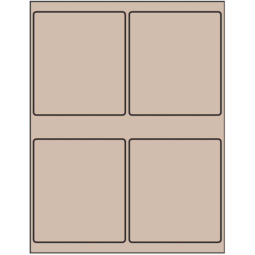 4" x 4.5" Pastel Tan Rectangular Sheet Labels