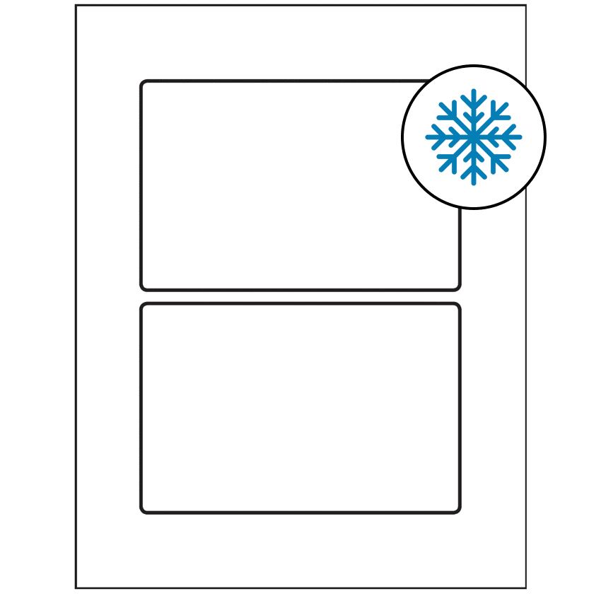 6" x 4" White Rectangular Sheet Labels - Freezer Grade Adhesive