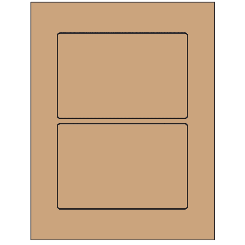 6" x 4" Brown Kraft Rectangular Sheet Labels
