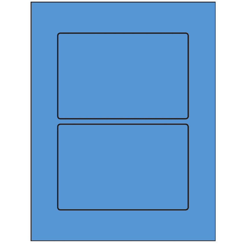 6" x 4" Fluorescent Blue Rectangular Sheet Labels