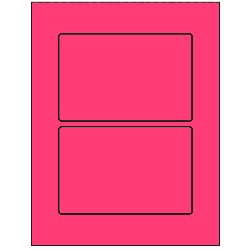 6" x 4" Fluorescent Pink Rectangular Sheet Labels
