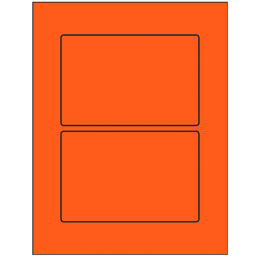 6" x 4" Fluorescent Red Rectangular Sheet Labels