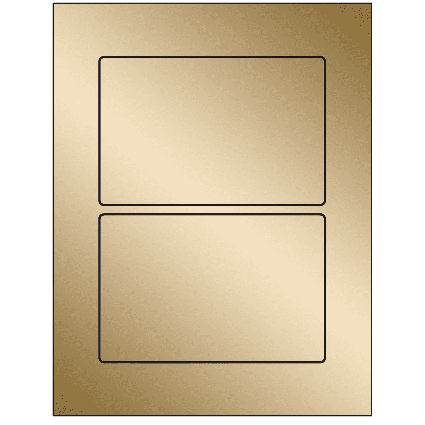 6" x 4" Gold Foil Rectangular Sheet Labels