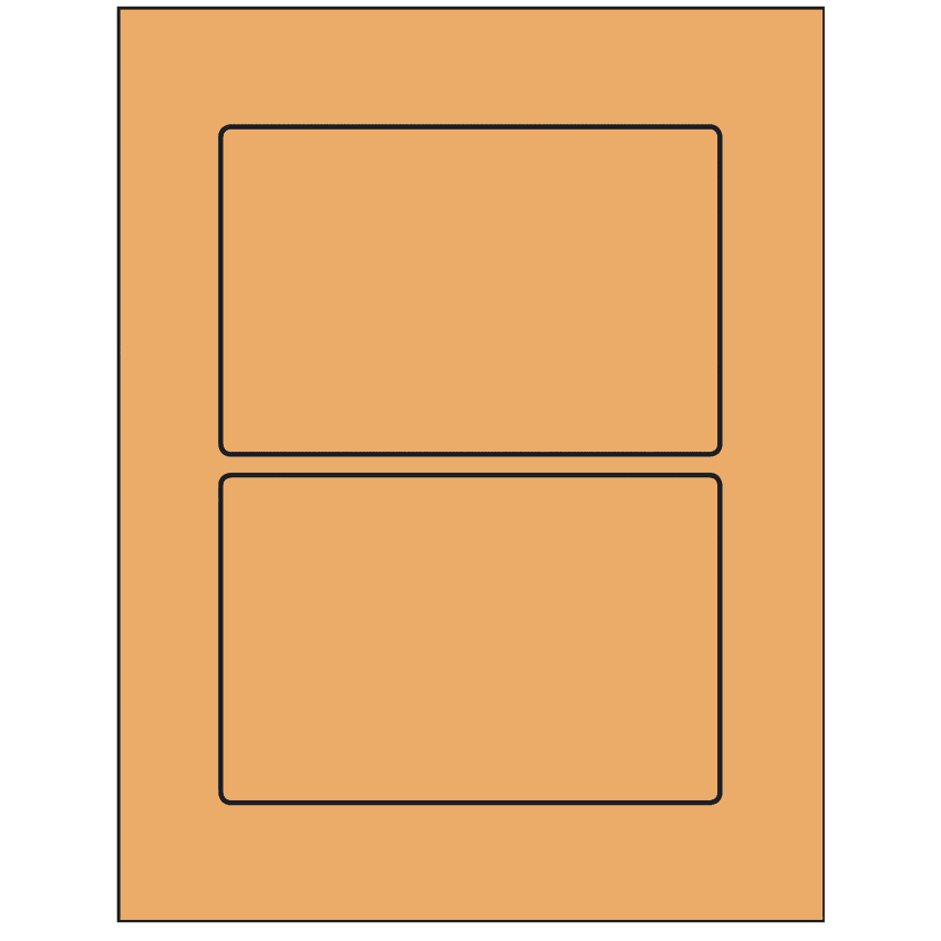 6" x 4" Pastel Orange Rectangular Sheet Labels