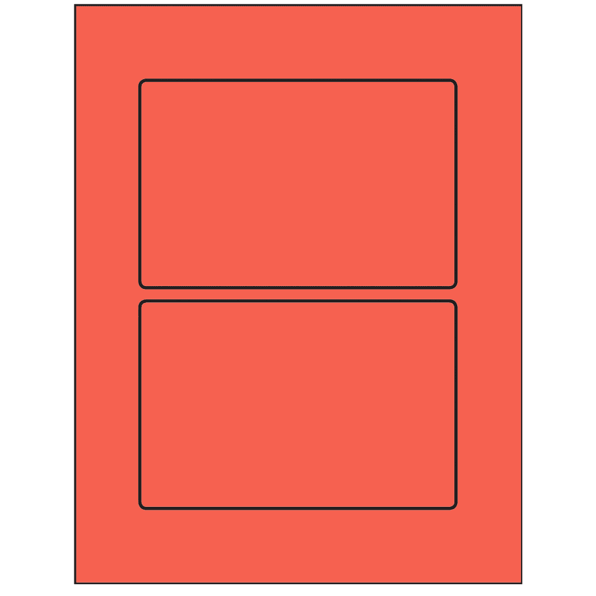 6" x 4" Red Rectangular Sheet Labels