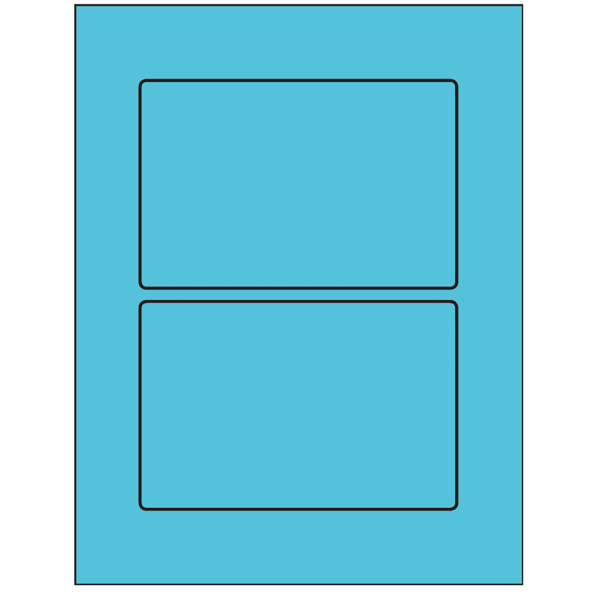 6" x 4" Turquoise Rectangular Sheet Labels
