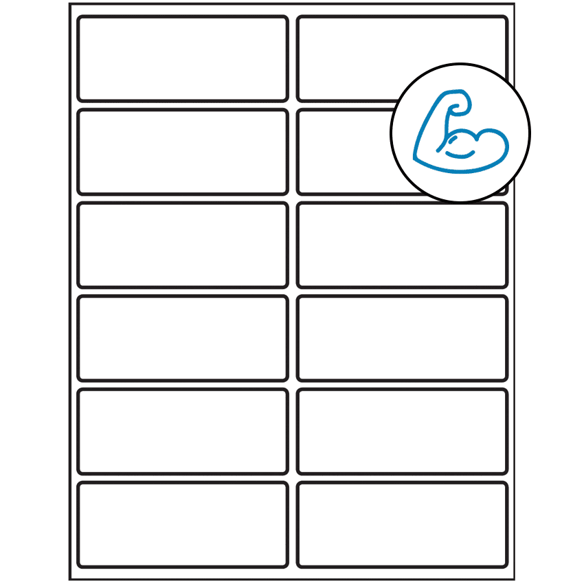 4" x 1.625" White Rectangular Sheet Labels - Ultra Aggressive Adhesive
